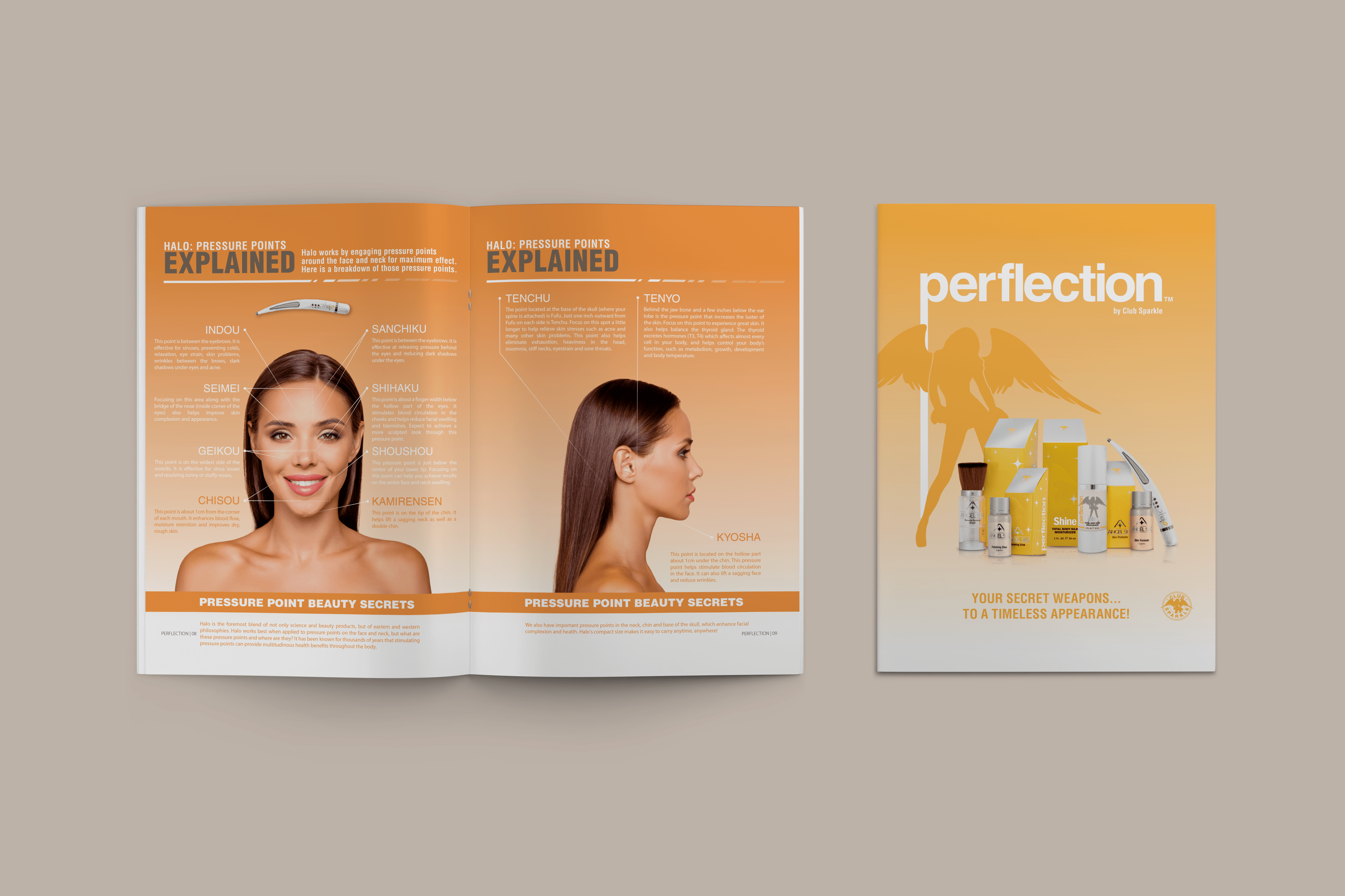 Magazine laid out to show cover and inside spread.